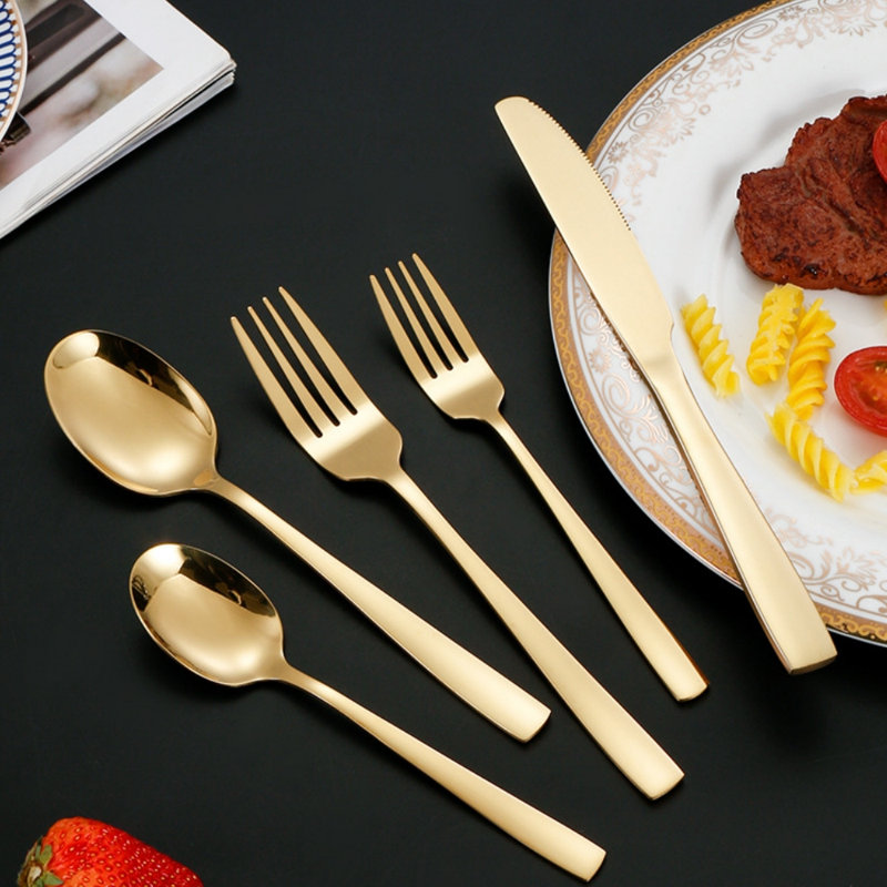 Latitude Run® Chassia Stainless Steel Flatware Set - Service for 6, Gold