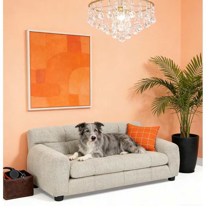 Elevated Dog Sofa Bed Pet Sofa, Beige