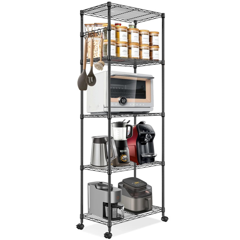 Rayonnage 5 tablettes Reasor, Argent argent