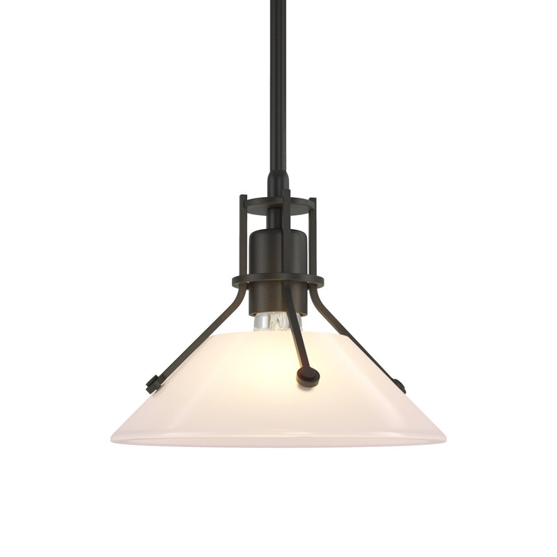 Henry 1 - Light Single Cone Pendant, Frosted Glass, Black