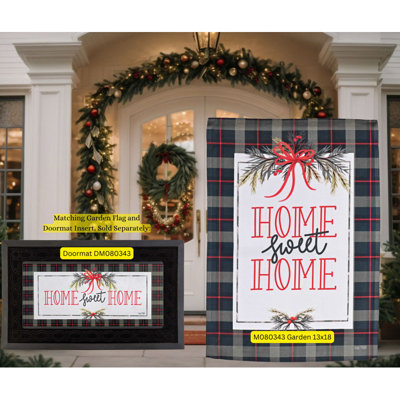 Doormat Insert Plaid Home Sweet Home