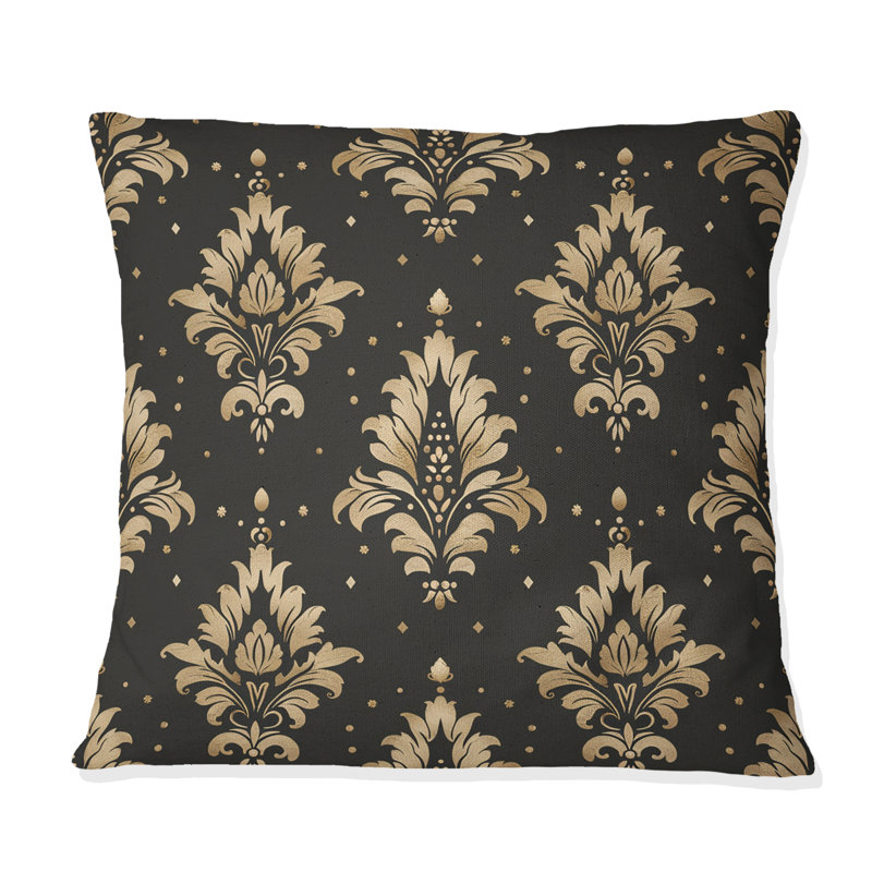 Glam Damask Motif I - Coussin Glam, H 16 po x l 16 po