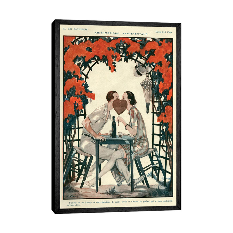 1925 La Vie Parisienne Magazine Plate - Painting on Canvas, 66.04 cm H x 45.72 cm W, Black Framed