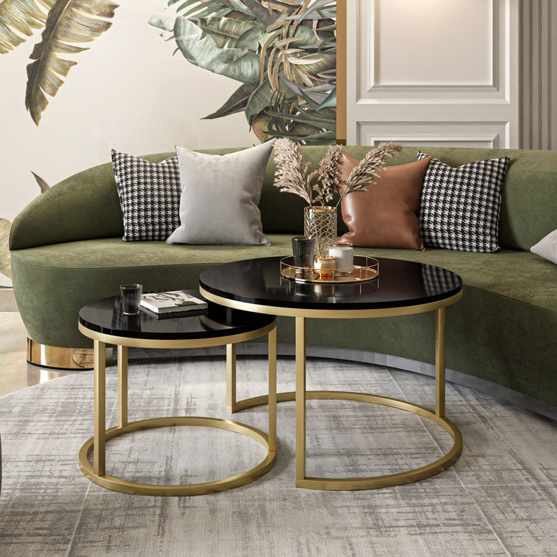 Ladetto Frame Coffee Table, Black, 48cm H x 70cm L x 70cm W