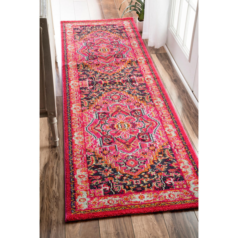 Sashi Pink Rug, Runner 76 x 366cm