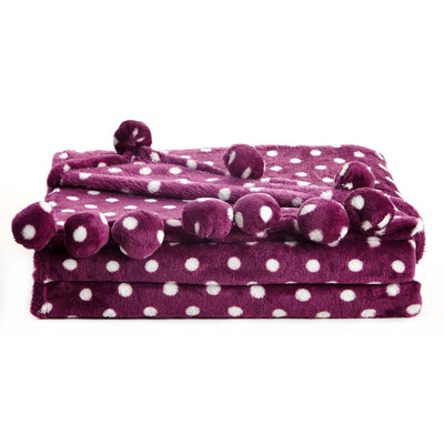  Jeté réversible à pompons