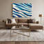 Art mural horizontal horizontal rayé sur toile vert azur-806586466