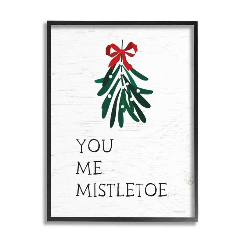 You You Me Mistletoe, H 20 po x l 16 po x P 1,5 po, Cadre noir