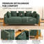 Canapé Cloud en bouclette vert, style moderne du milieu du siècle, 203 cm (80 pouces), assise profonde et capitonnée, coussins assortis, idéal pour chambre, bureau ou appartement.-136165879-136165880