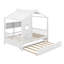 Lit double en bois avec lit gigogne, conception moderne pour enfants avec tablette de rangement-404221163