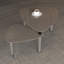Table basse rotative avec pieds en bois d'hévéa massif-355480
