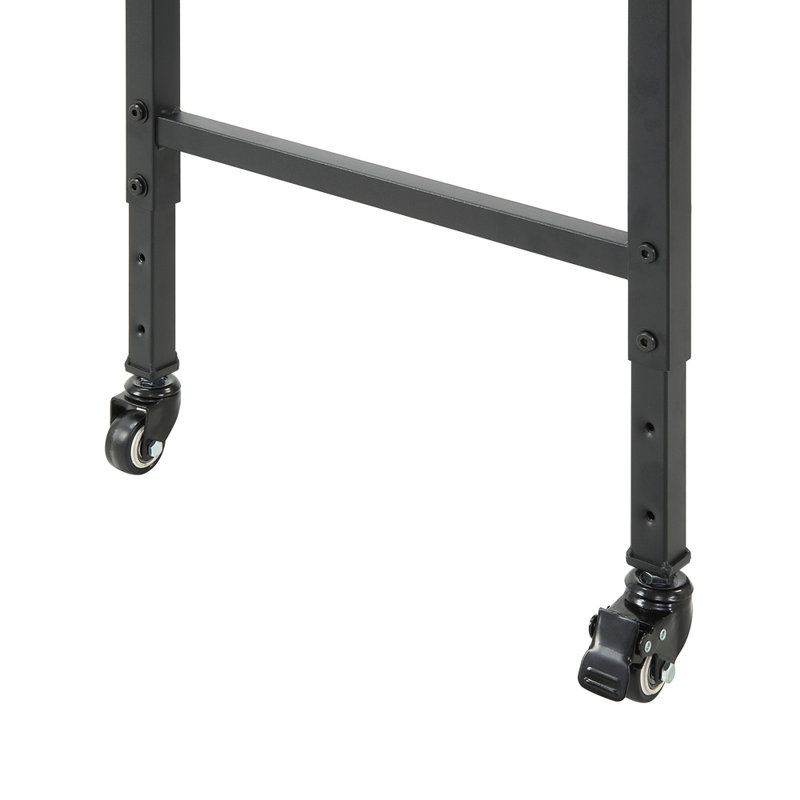 Multipurpose Over The Bed Desk With Adjustable Height, Metal Legs With Casters, Overbed Table 1Pc, Laptop Table For Bed, Breakfast Table