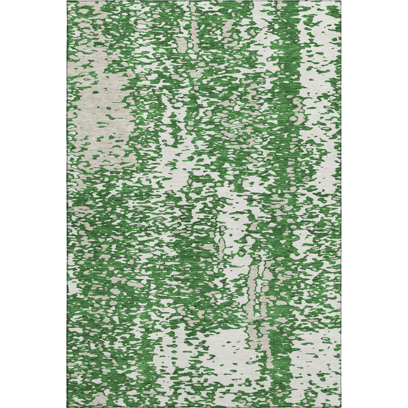 Premium Machine Washable Prisco Emerald Rug, Rectangle 8' x 10'