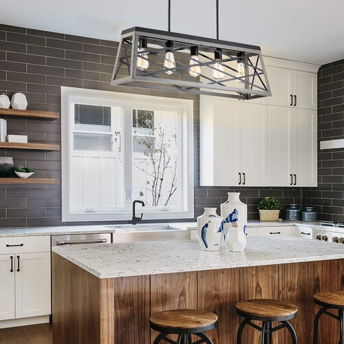 17 Stories Alilah 5 - Light Dimmable Kitchen Island Geometric ...