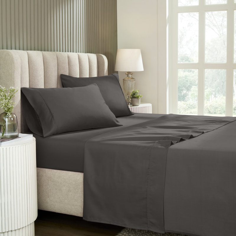 Superior 1200-Thread Count Wrinkle Resistant Cotton Blend Deep Pocket Sheet Set, Queen 4Pc Sheet Set, Blue