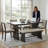 6-Piece Dining Room Set - Upholstered Chairs & Padded Bench For Comfort-1394027592