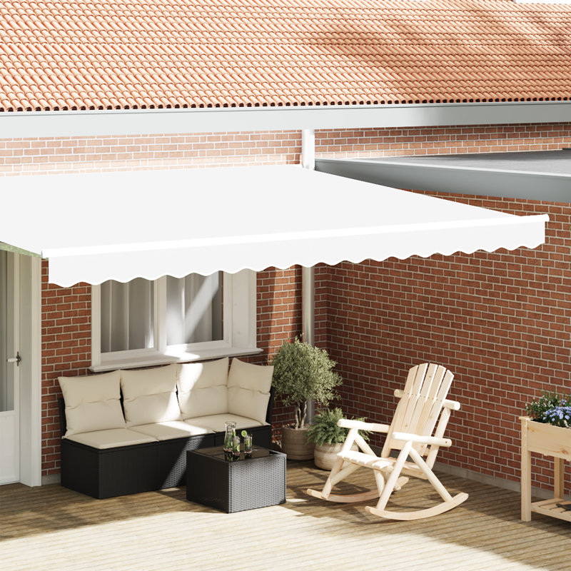 Breakwater Bay 20cm D Retractable Patio Awning, White, 430 cm W x 20 cm D