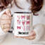 Tasse de coqueluche de dentiste, cadeau de vie de dentiste rose avec nom personnalisé