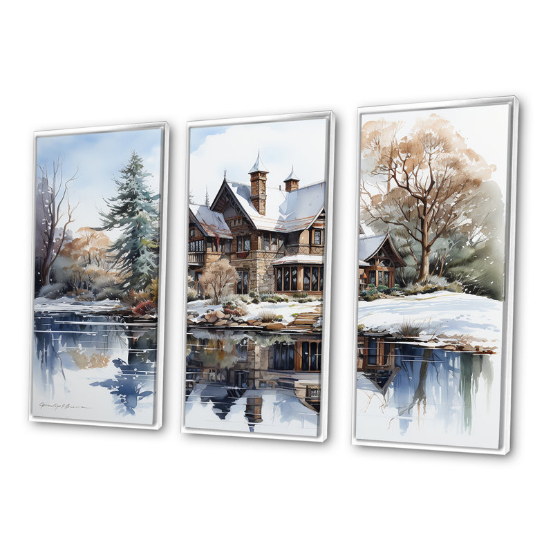 Ensemble de salon Lakehouse In Winter Charm - Lakes Lakehouse, Cadre flottant blanc, H 28 po x l 36 po x P 1 po