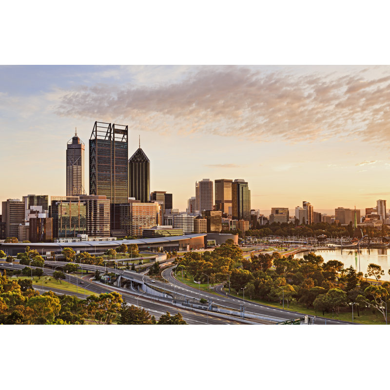 Perth At Sunrise - Wrapped Canvas Print, 51cm H x 76cm W