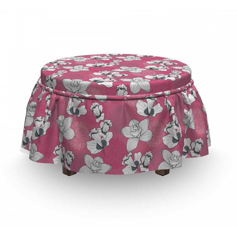 Housse pour repose-pieds des motifs de fleurs sketch
