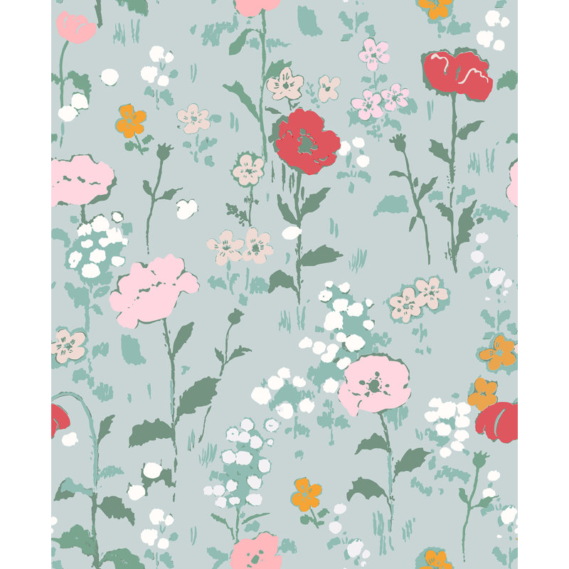 Paule Marrot Floral Wallpaper Double Roll, Slate Blue