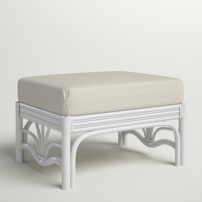 Repose-pieds Prespa, Blanc, Rayures jasmin antique