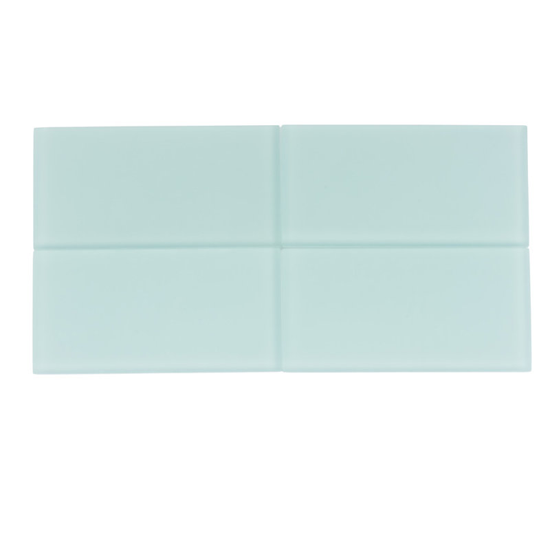 3"X 6" Matte Finished Glass Subway Tile, Light Blue