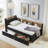 Upholstery Velvet Day Bed With Storage Headboard And Wireless Charging, Multi-Functional Daybed With Two Storage Drawers & LED Lights-598656382