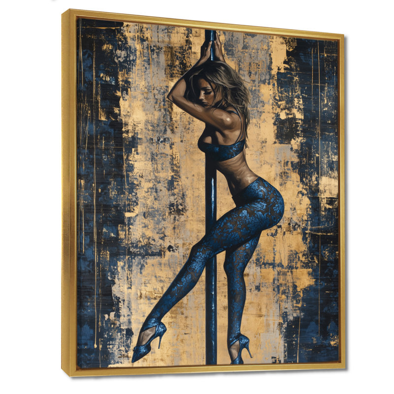 «Tempt Me Exotic Pole Dancer - Woman Stripclub», reproduction d'art murale, Cadre flottant doré, H 44 po x l 34 po