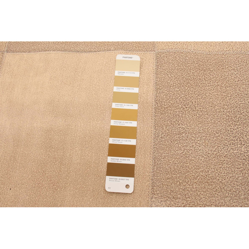 Tapis géométrique en cuir brun clair fabriqué à la main