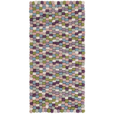 Tapis de couloir contemporain de couleur rose et mauve Rosston