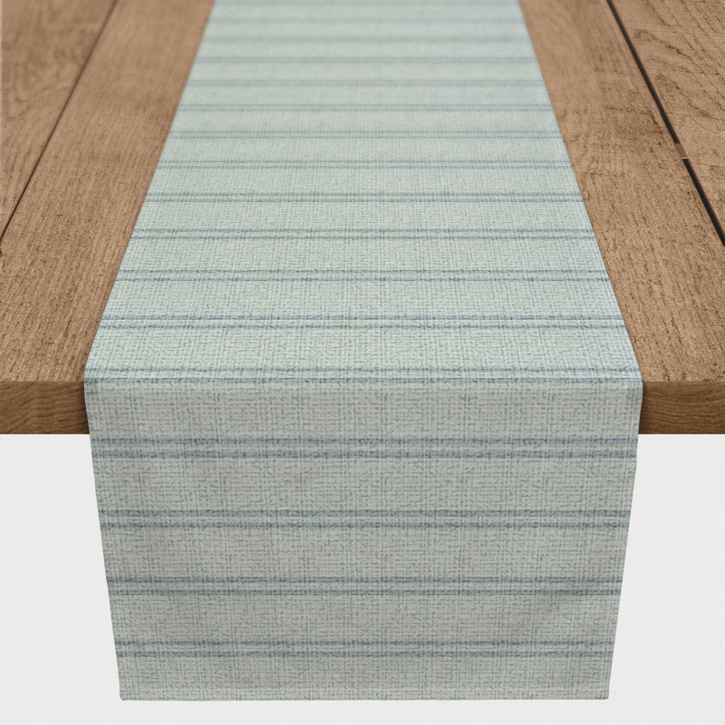 Stefcho Rectangular Striped Table Runner, 90" x 16", Blue