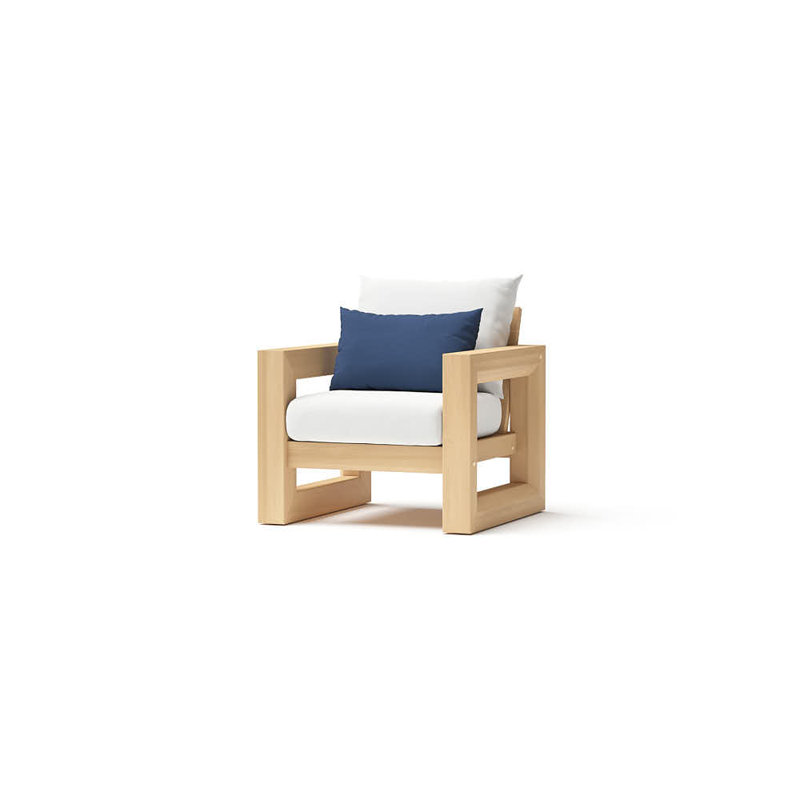 Sehrish Patio Chair With Sunbrella Cushion Covers, Canvas Regatta Sunbrella® Canvas
