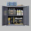 Armoire à outils murale en métal gris H 14,16 po, peu encombrante pour les sous-sols, les cuisines et les entrepôts, tablettes amovibles, porte à ouverture en douceur avec charnière réglable