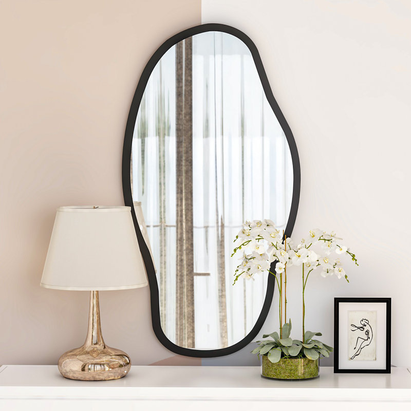 Bluefield Wood Wavy Wall Mirror