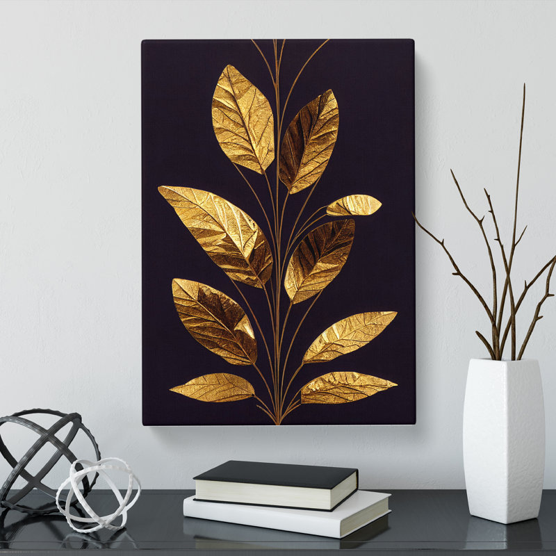 Golden Leaf Vol.2 - Wrapped Canvas, 50cm H x 35cm W x 3cm D