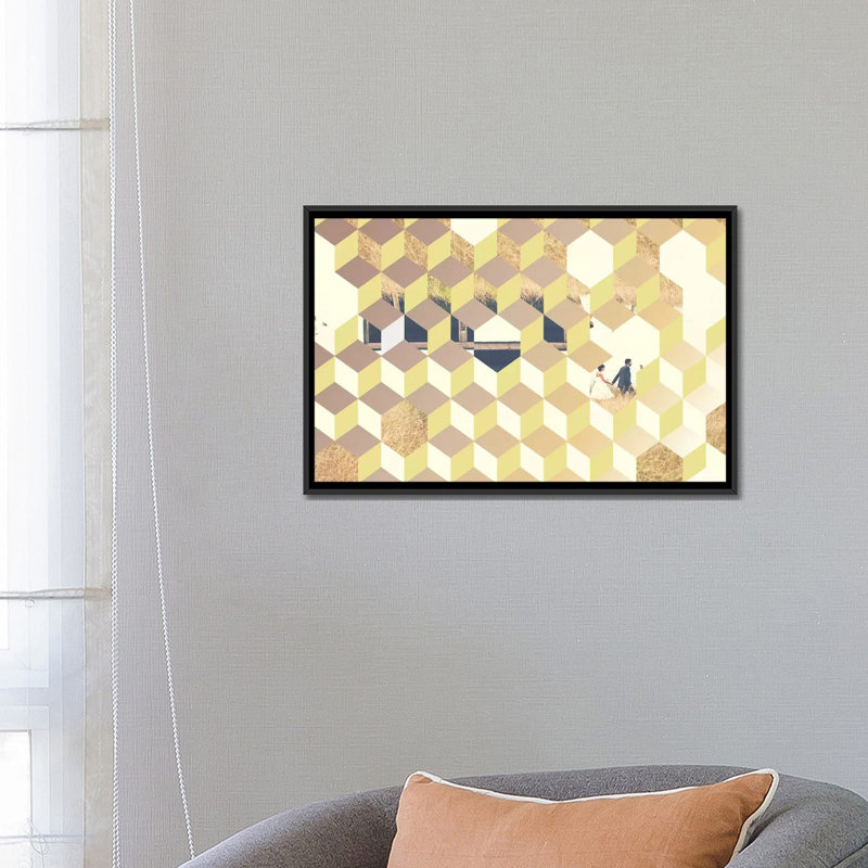 «Love Reconstruct», impression sur toile, H 18 po x l 26 po x P 1,5 po, Toile avec cadre noir, Pas de tapis
