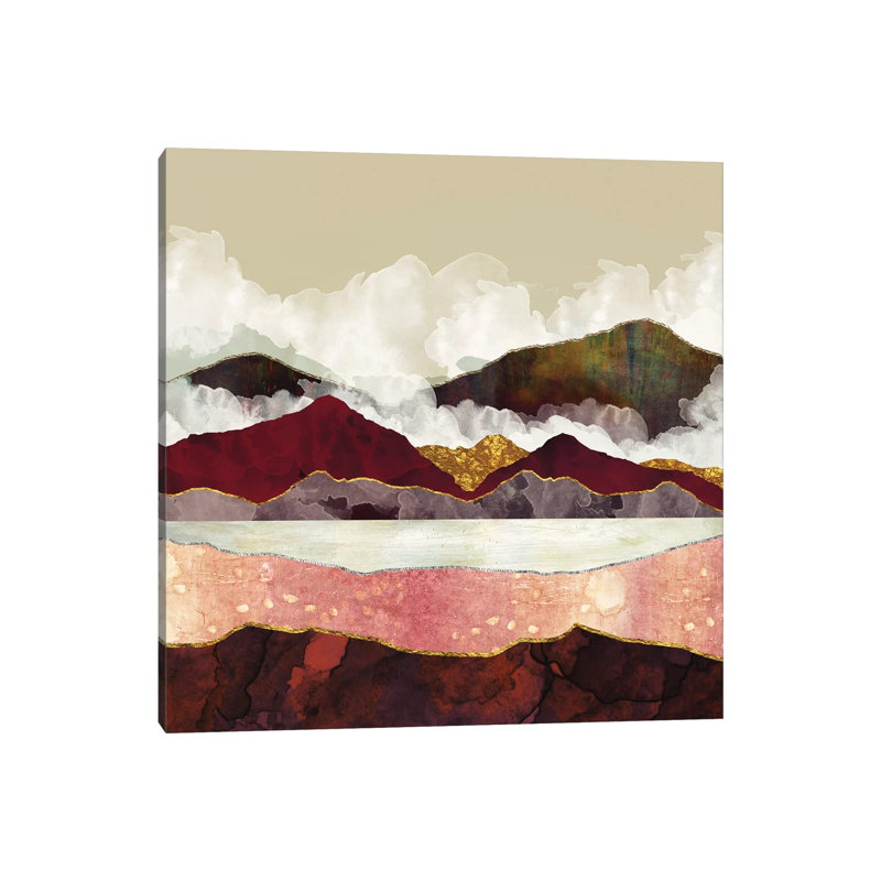Melon Mountains - impression d'art graphique, H 26 po x l 26 po x P 1,5 po, Aucun mat, Toile tendue