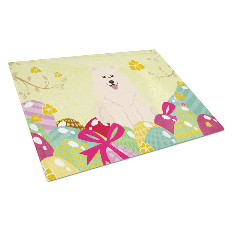 The Holiday Aisle Saroyan Glass Samoyed Cutting Board