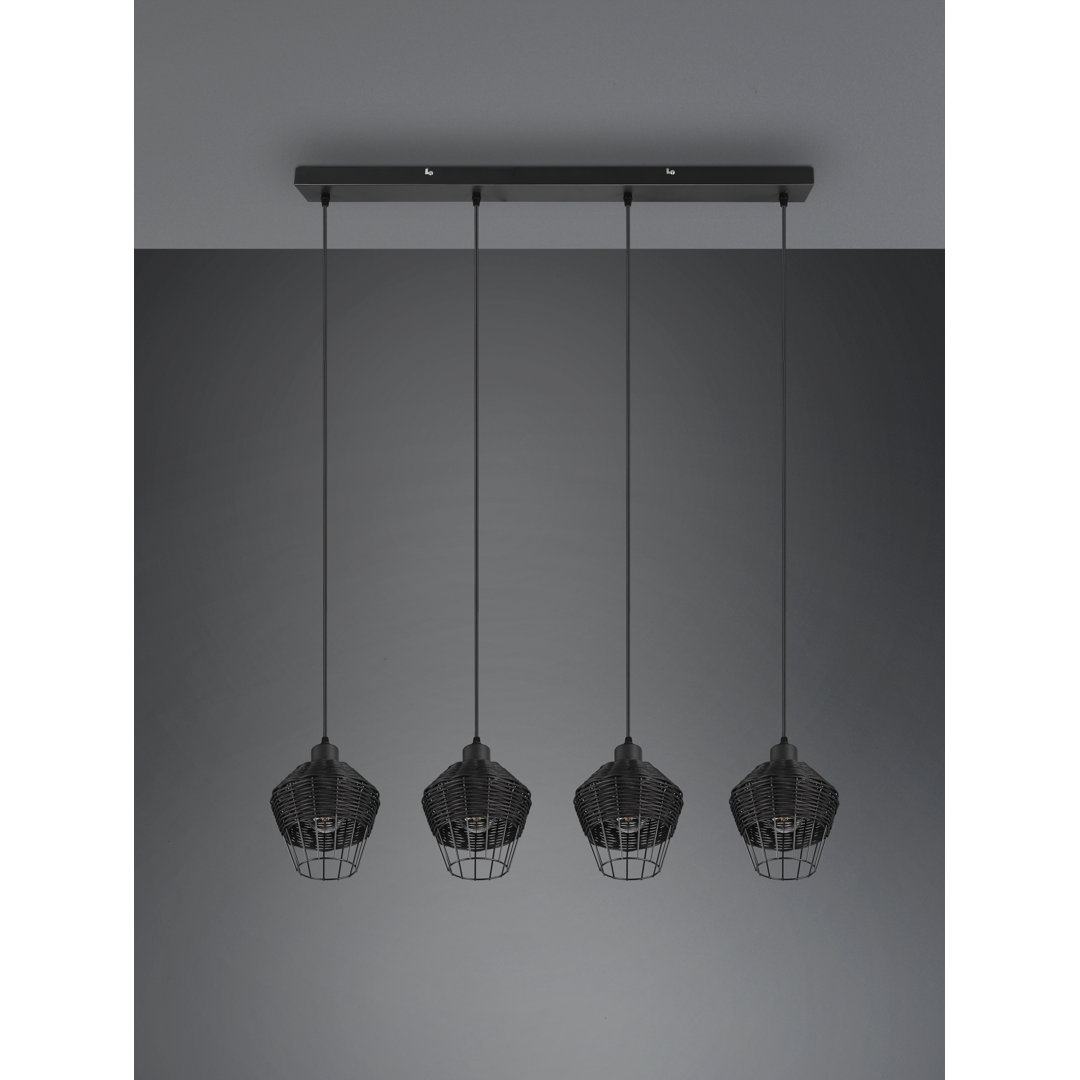 Freemansburg 4-Light Kitchen Island Linear Pendant with Wood Accents