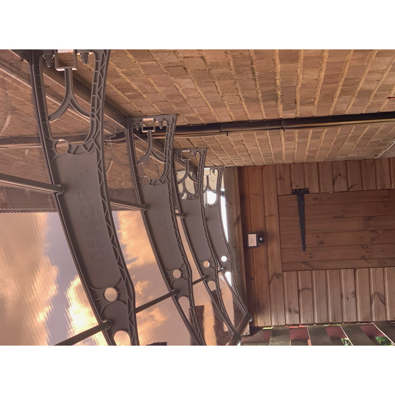 Menoken Door Canopy Grey-Bracket Bronze-Sheet, 800cm W x 150cm D