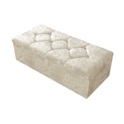 Alax 102cm Wide Rectangle Geometric Standard Ottoman with Storage