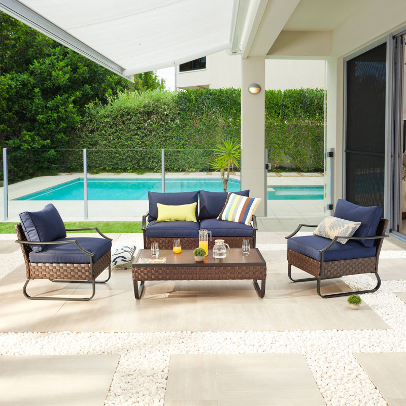 Heiman 4 - Person Patio Conversation Set with Cushions