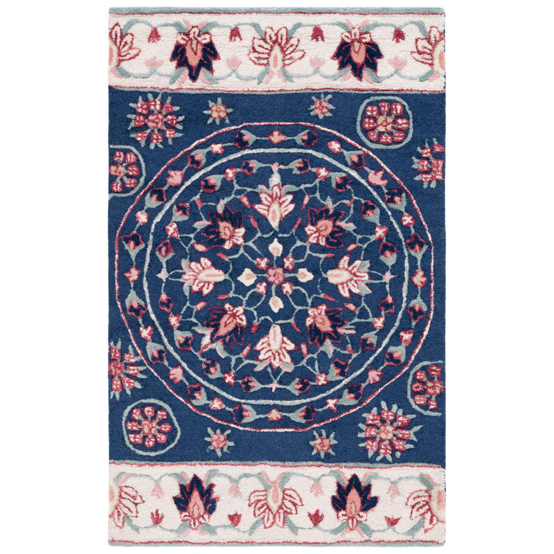 Cylie Hand Tufted Wool Floral Rug, Rectangle 3' x 5'
