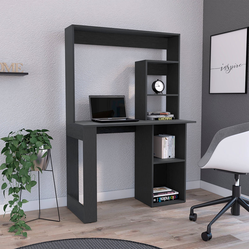 Bureau d'écriture avec tablettes et huche, Noir