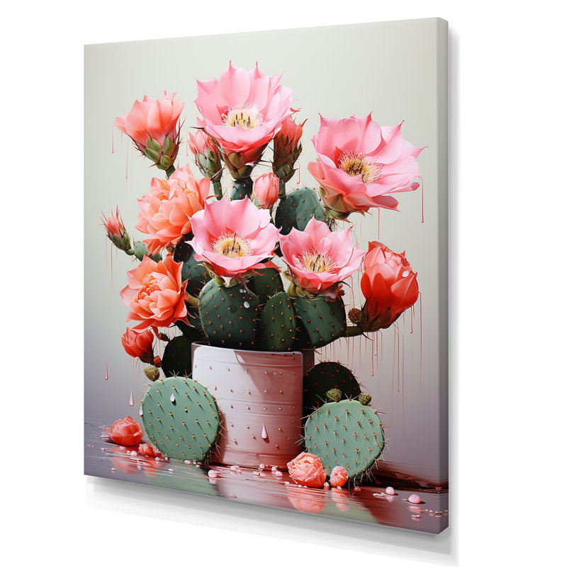 Cactus Raspberry Reserve - Cactus, reproduction d'art sur toile, 32" H x 16" W, Toile tendue