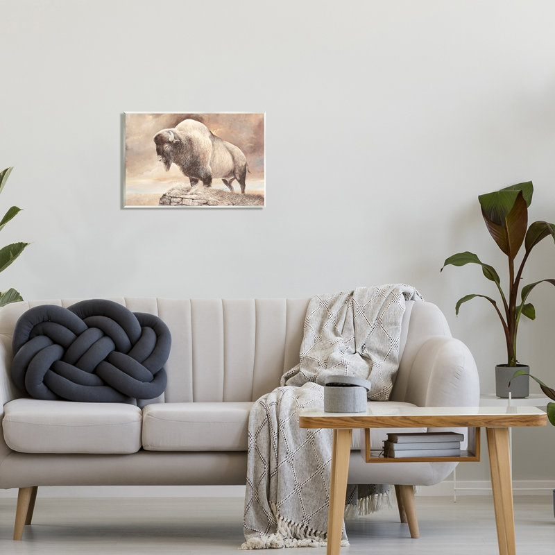 Wildlife Bison Forest Nature Scenery Wood Wall Plaque