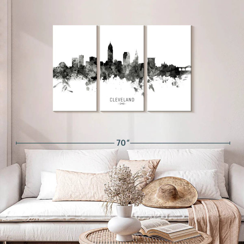 Sireci Cleveland Ohio Skyline III, 28" H x 45" W