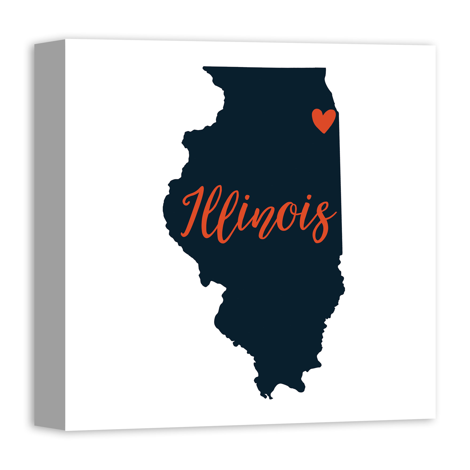 East Urban Home 'Illinois Pride' Textual Art on Canvas | Wayfair